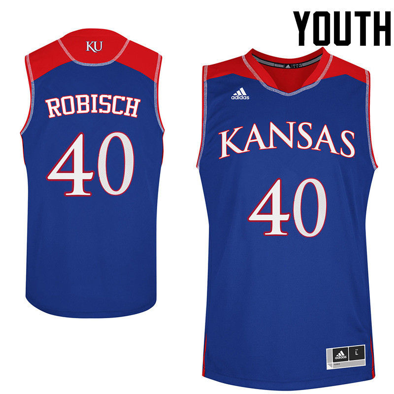 Youth Kansas Jayhawks #40 Dave Robisch College Basketball Jerseys-Royals